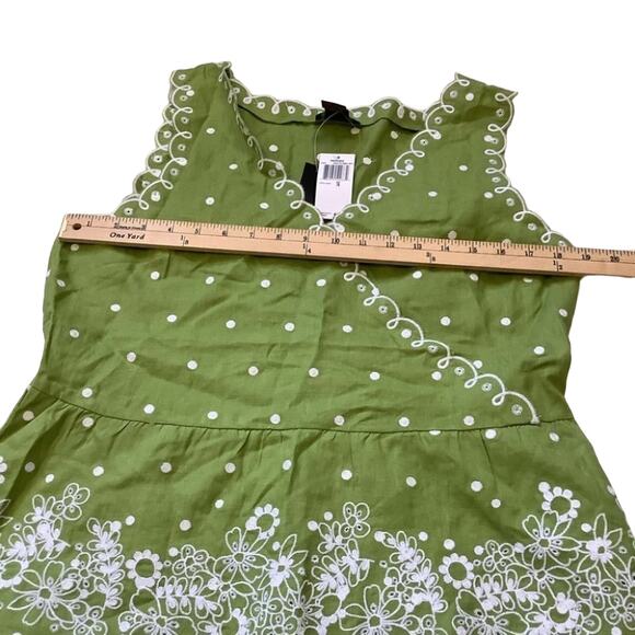 Grace Elements Size 14 Green Linen Grassy Field  Embroidered Spring NWT New Cute - Picture 3 of 11